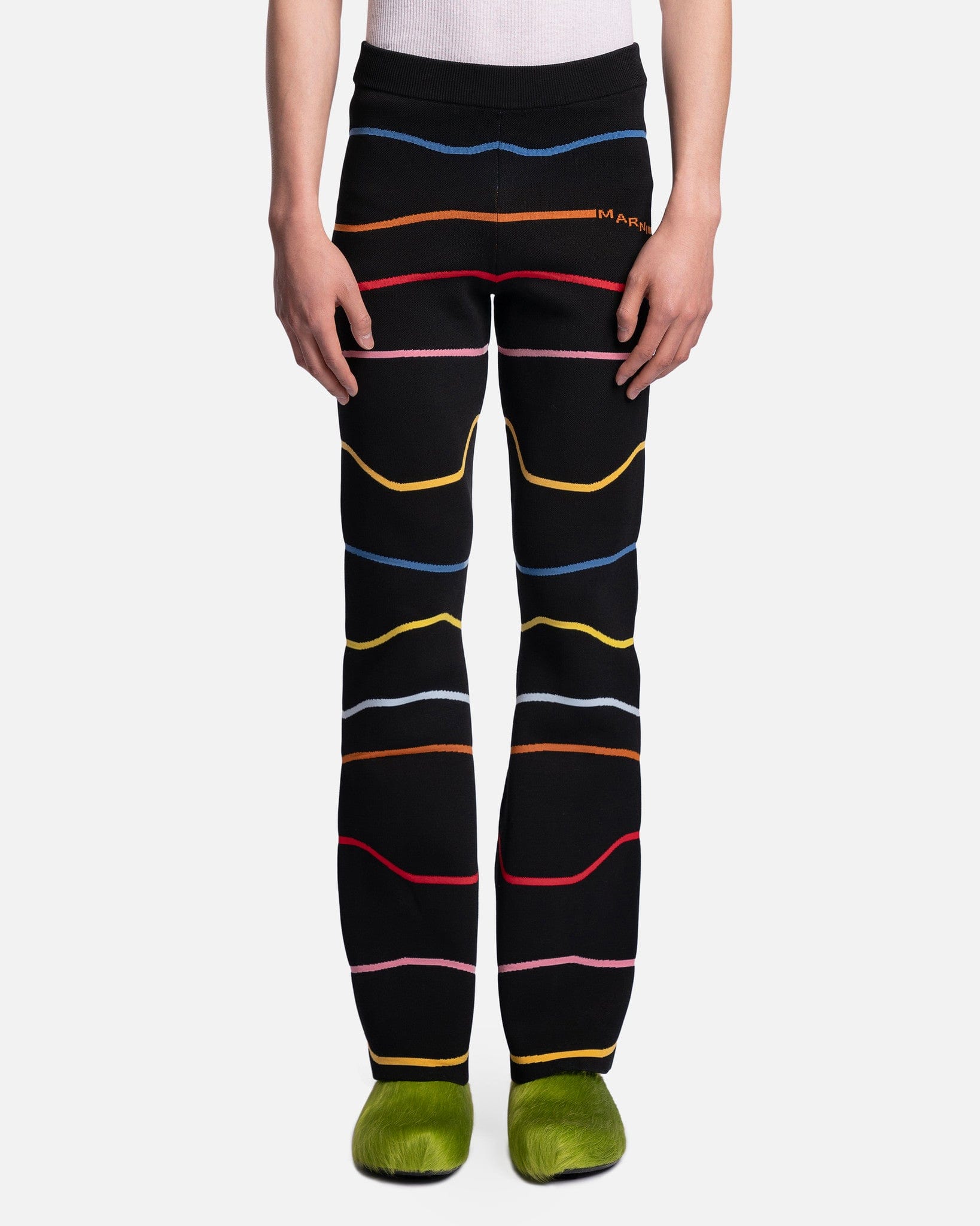 Marni Men's Pants Techno Cotton Rainbow Trousers in Multi
