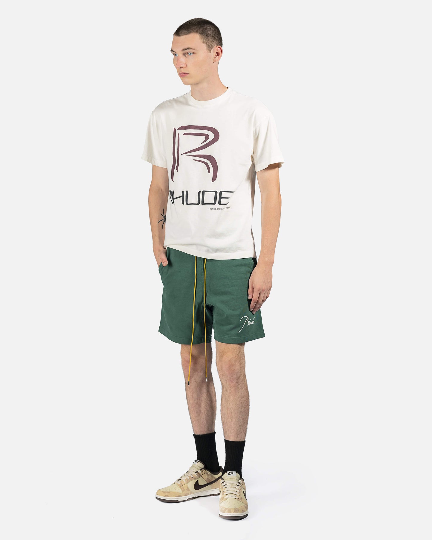 Rhude Men's Shorts Terry Shorts in Forest Green