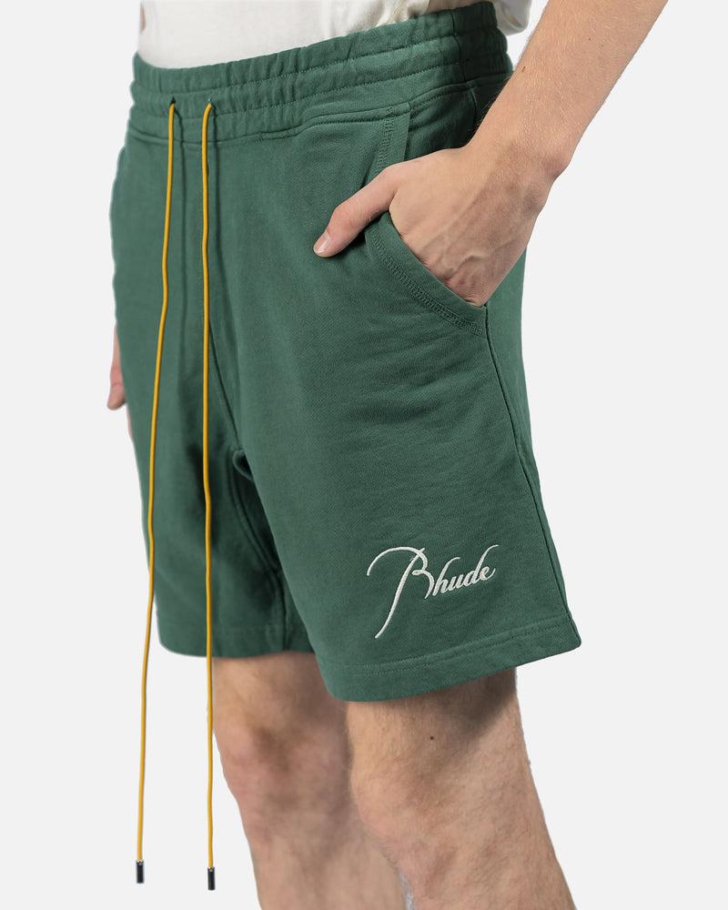 Rhude Men's Shorts Terry Shorts in Forest Green