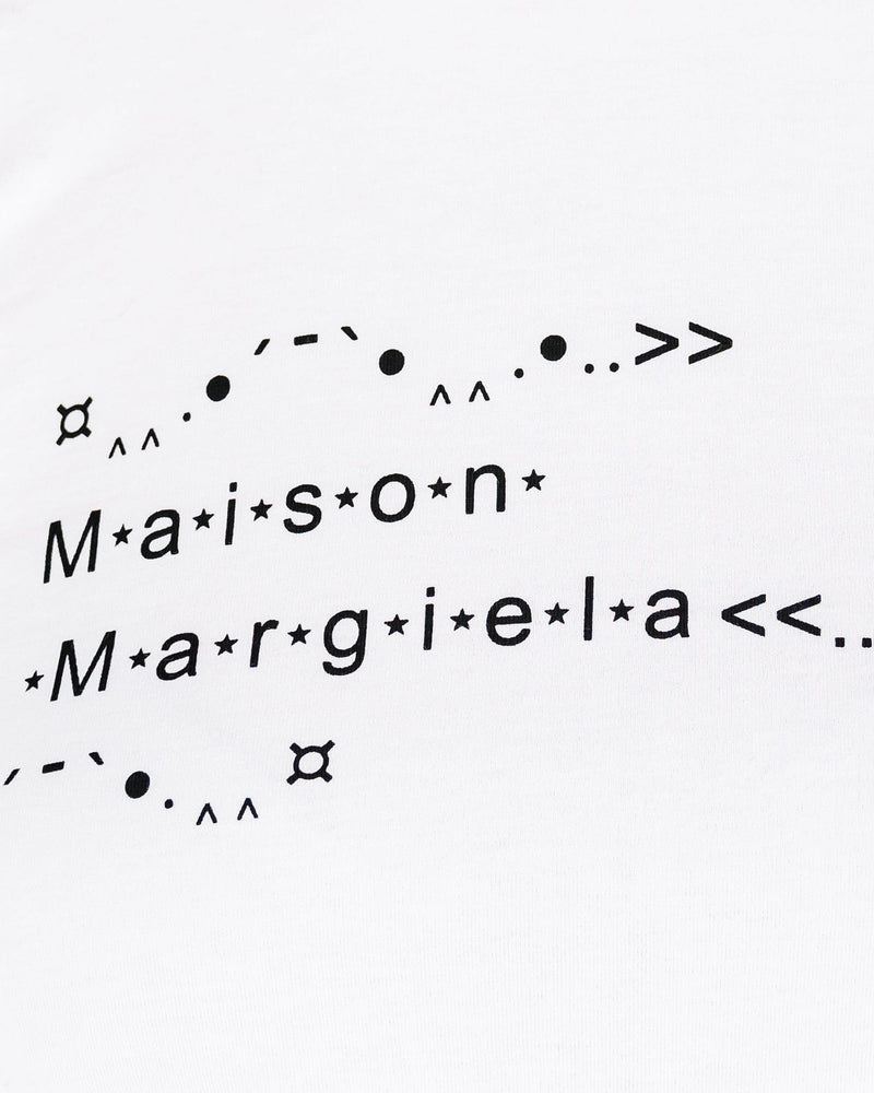 Maison Margiela Women T-Shirts Text Symbol Logo T-Shirt in White