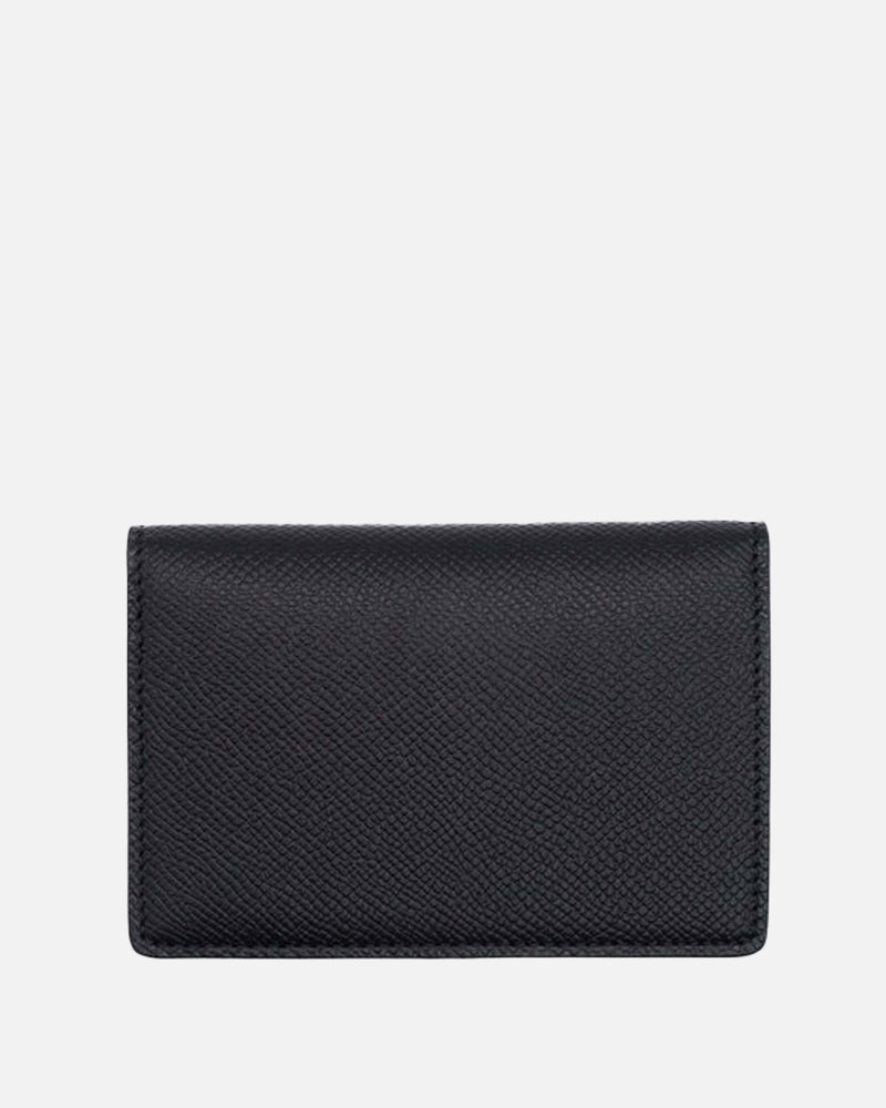 Maison Margiela Leather Goods Textured Leather Cardholder in Black