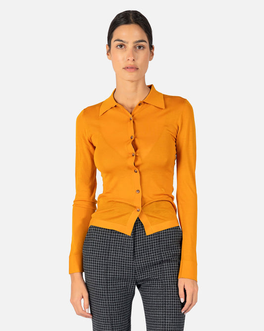 Nanushka Women Tops Thalia Long Sleeve Cardigan in Orange