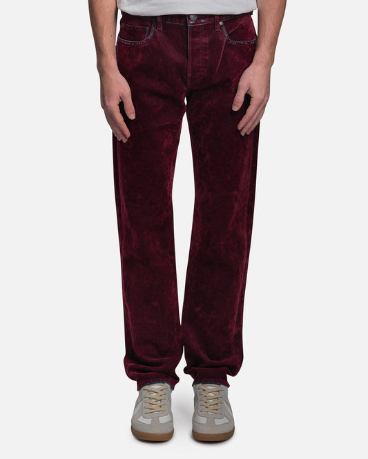 John Elliott Men's Pants The Daze Crush Flock in Burgundy