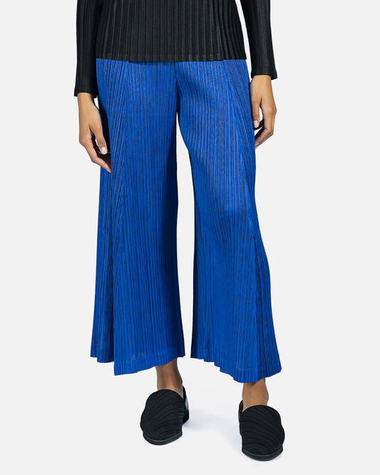 Pleats Please Issey Miyake Women Pants Thicker Bottom 2 Trousers in Blue