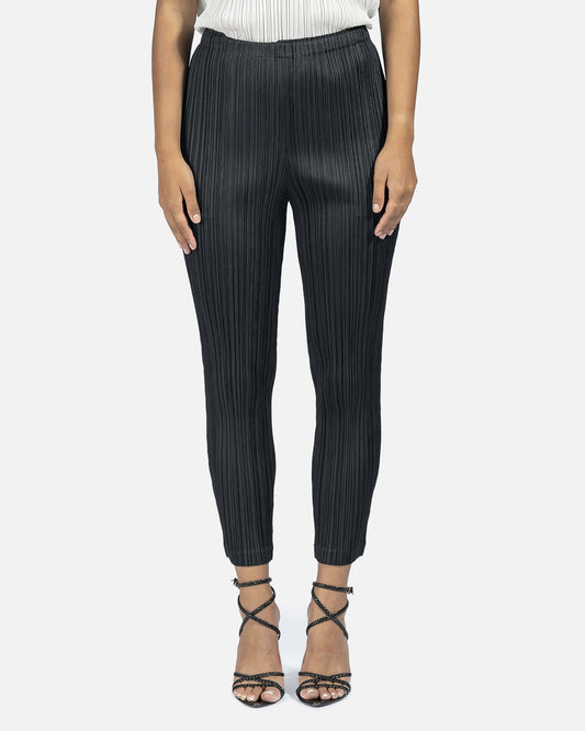 Pleats Please Issey Miyake Women Pants Thicker Bottom Trousers in Black
