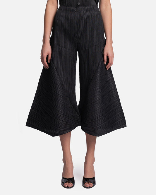 Pleats Please Issey Miyake Women Pants Thicker Bottoms 1 Wide Leg Pants in Black