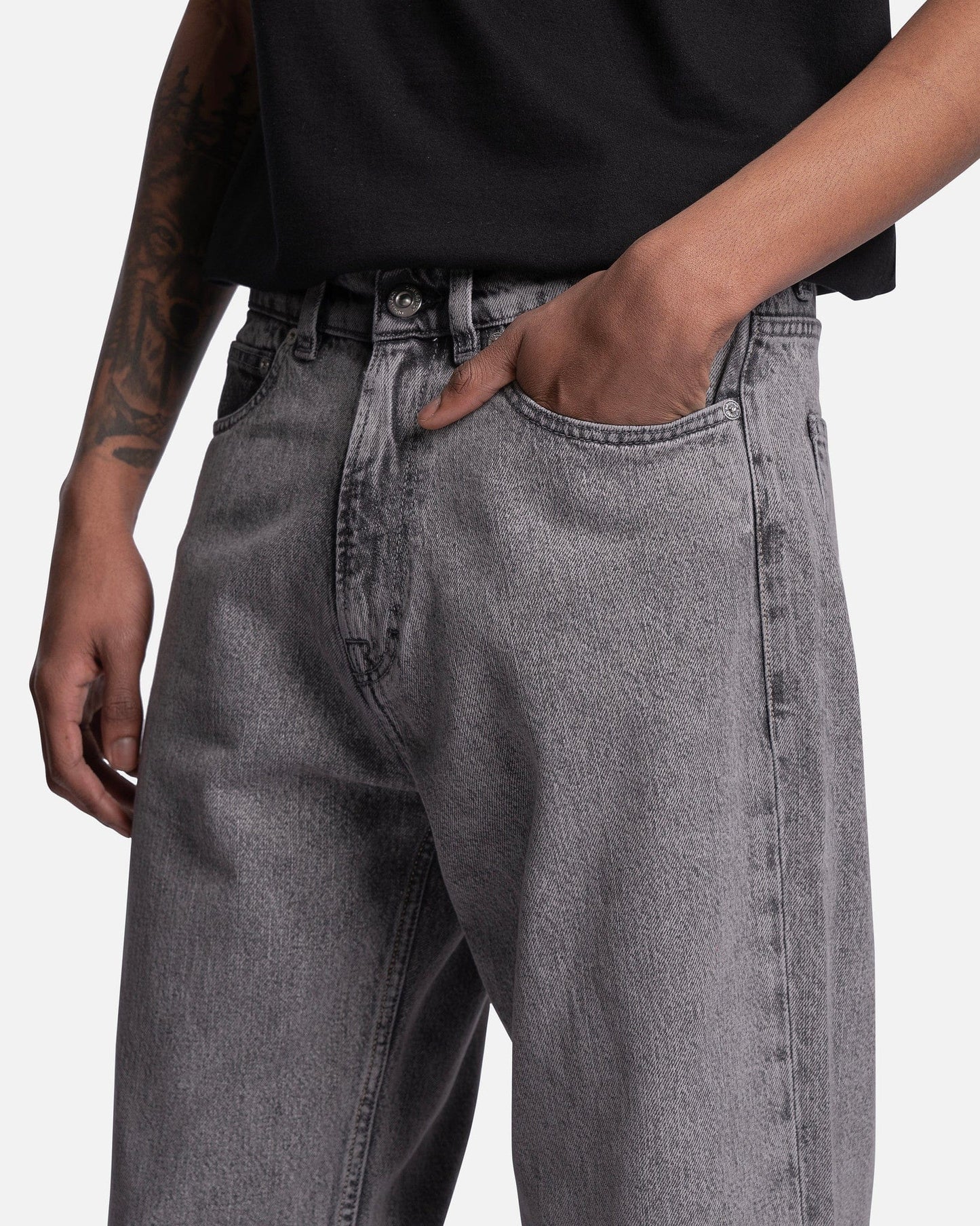 Our Legacy Men's Jeans Third Cut in Superbleach Black Denim