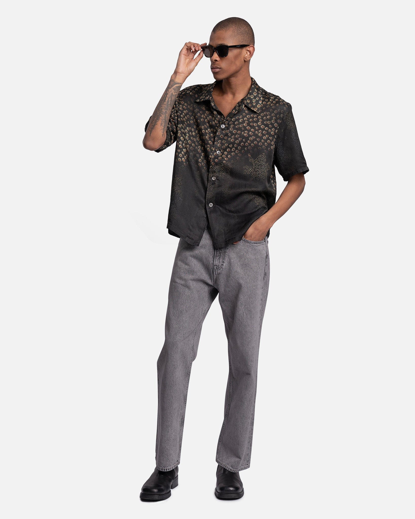 Our Legacy Men's Jeans Third Cut in Superbleach Black Denim