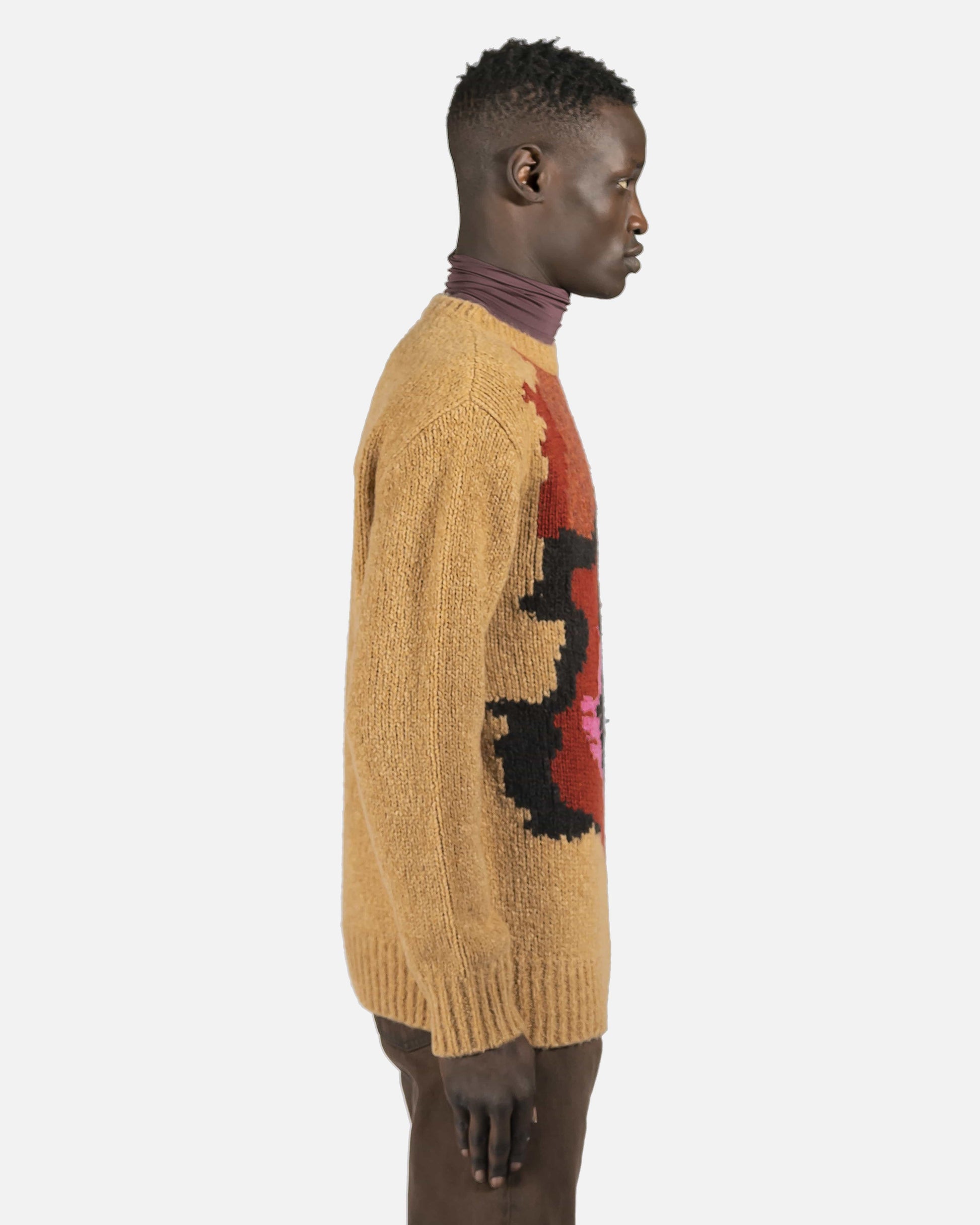 Dries Van Noten mens sweater Tictoc Sweater in Camel