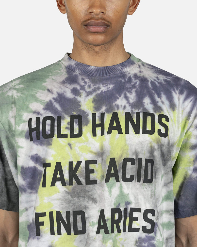 Aries Men's T-Shirts Tie Dye Acid Tee in Multi