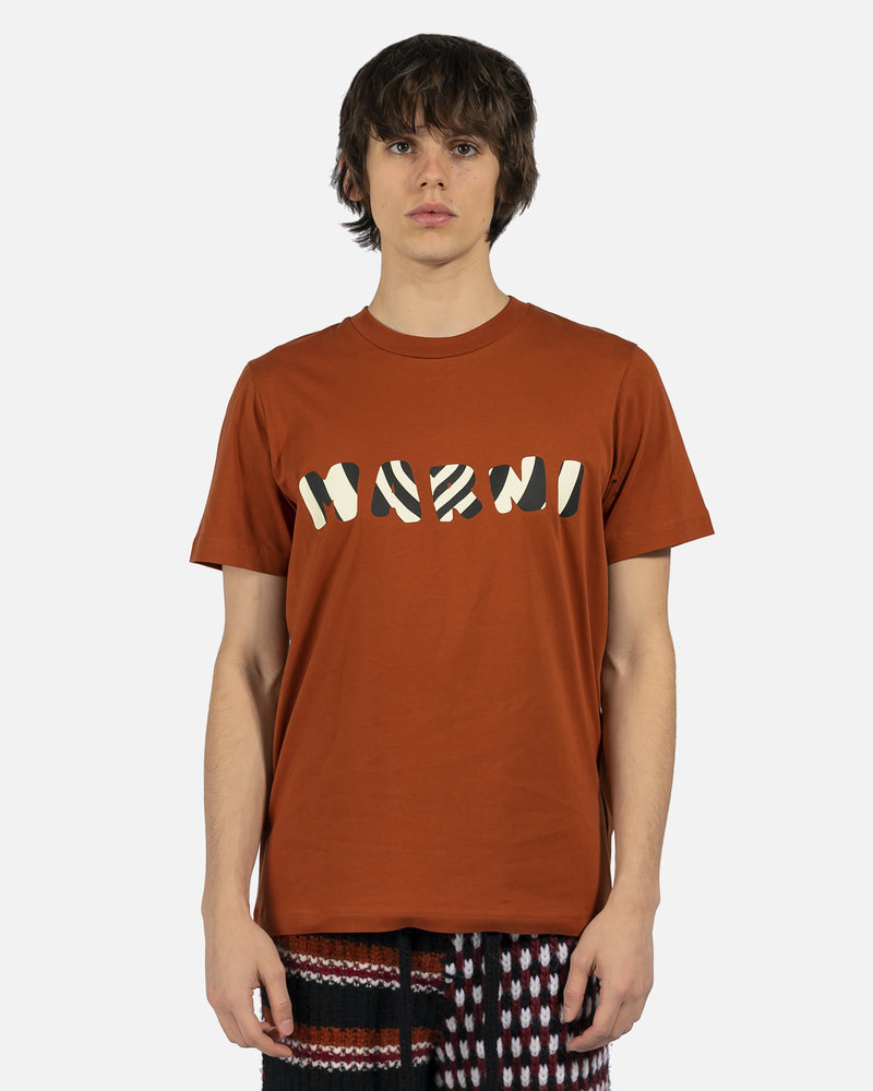 Marni Men's T-Shirts Tiger Logo T-Shirt in Henne