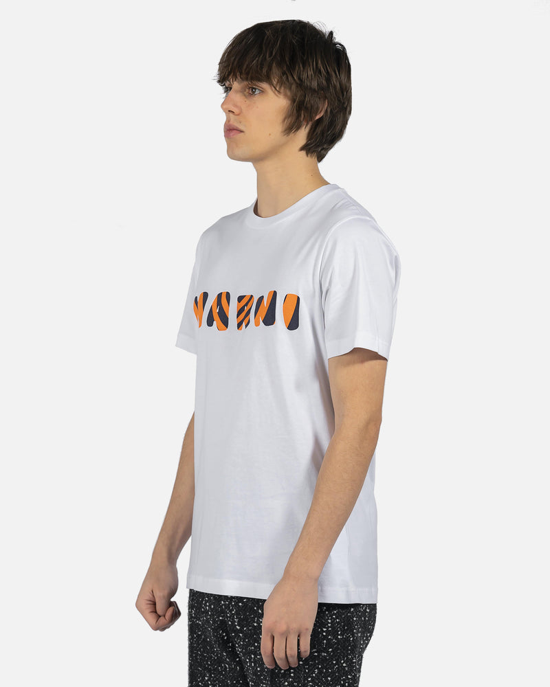Marni Men's T-Shirts Tiger Logo T-Shirt in Lily White