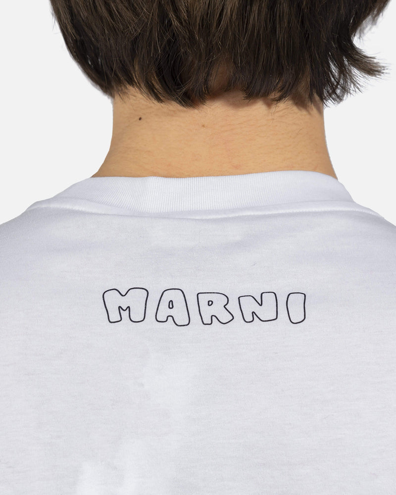 Marni Men's T-Shirts Tiger Logo T-Shirt in Lily White