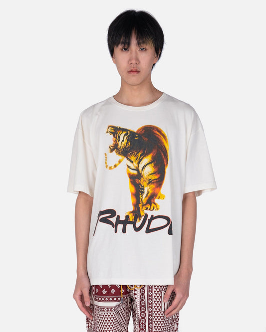 Rhude Men's T-Shirts Tiger T-Shirt in Vintage White