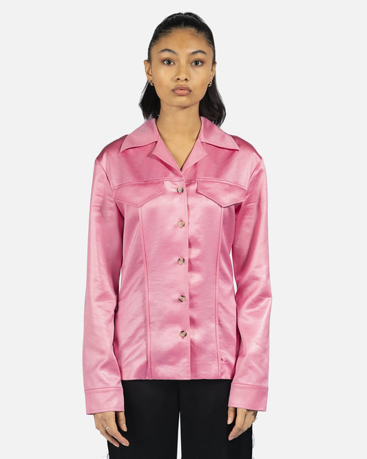 Nanushka Women Tops Tosca Glossy Satin Shirt in Pink