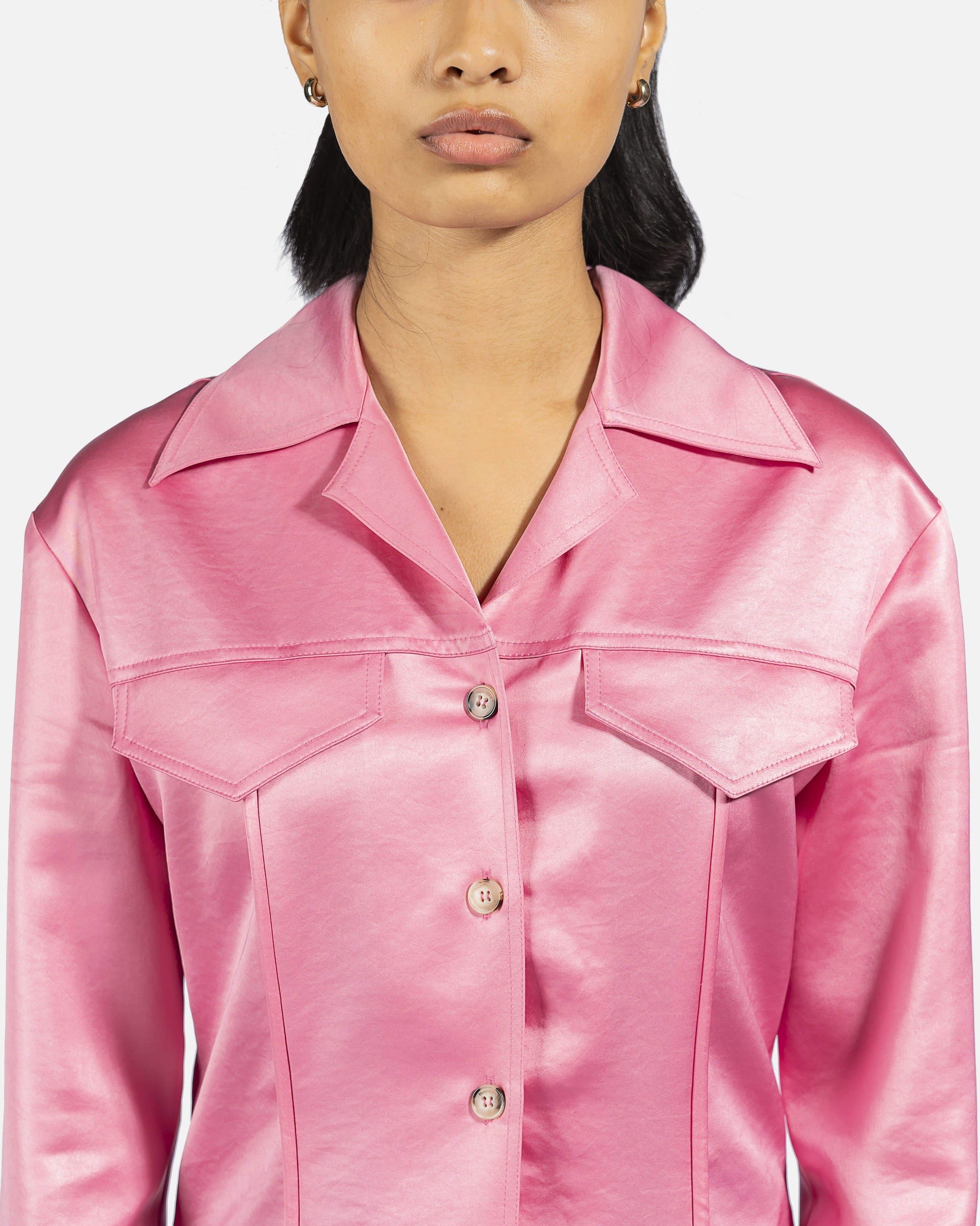 Nanushka Women Tops Tosca Glossy Satin Shirt in Pink