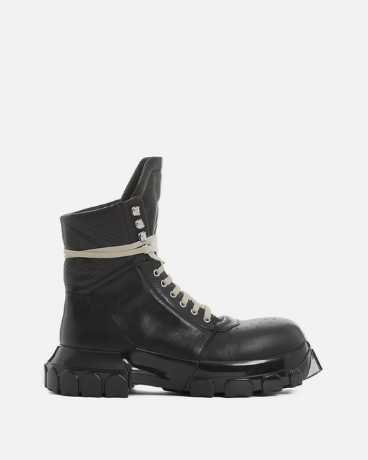 Rick Owens Men's Boots Tractor Dunk in Polished Black