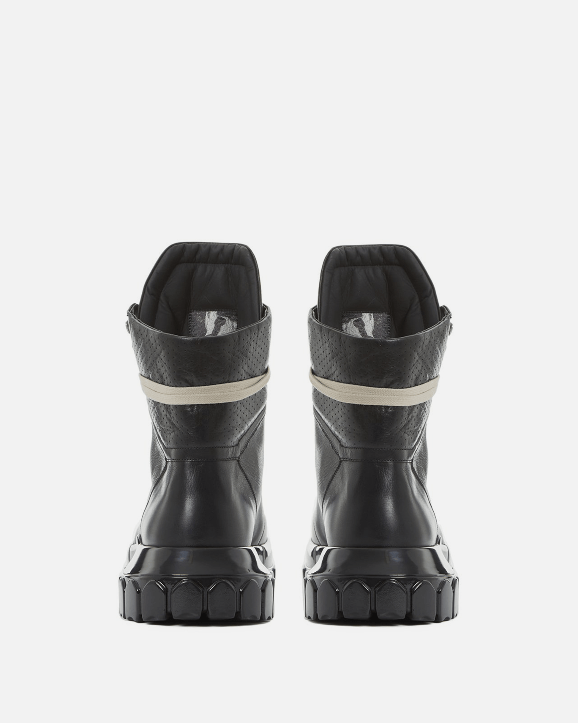 Rick Owens Men's Boots Tractor Dunk in Polished Black