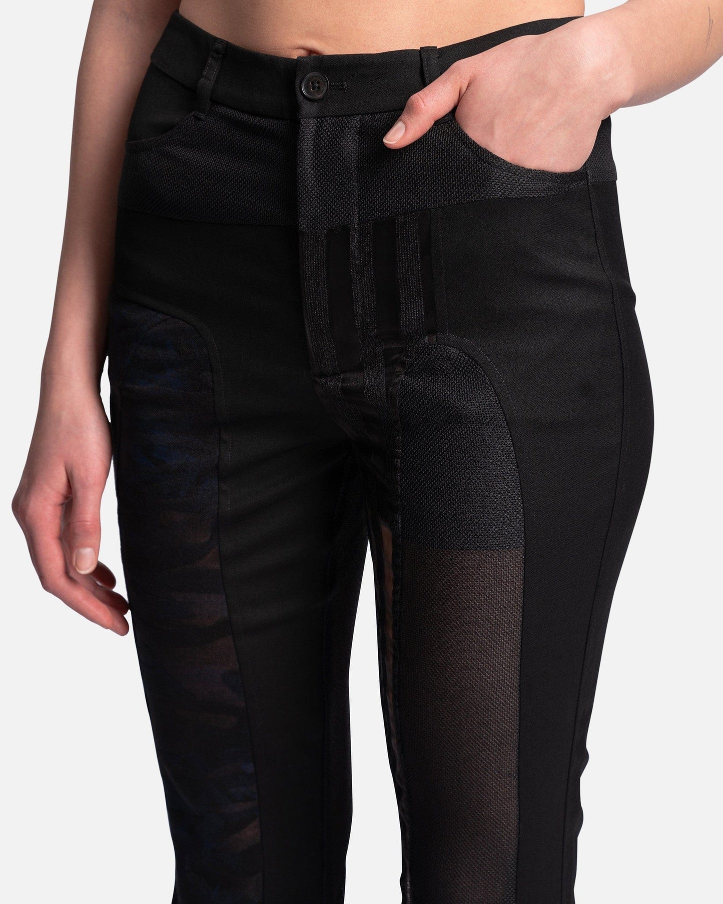 Translucent Flared Trousers in Black – SVRN