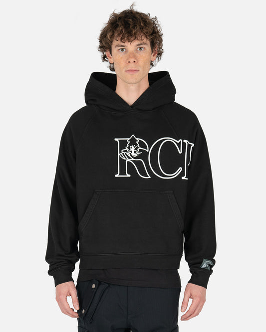 Reese Cooper Men's Sweatshirts Tree Script Hooded Sweatshirt in Black