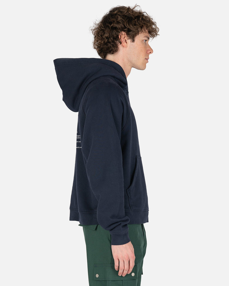Reese Cooper Men's Sweatshirts Tree Script Hooded Sweatshirt in Navy Blue