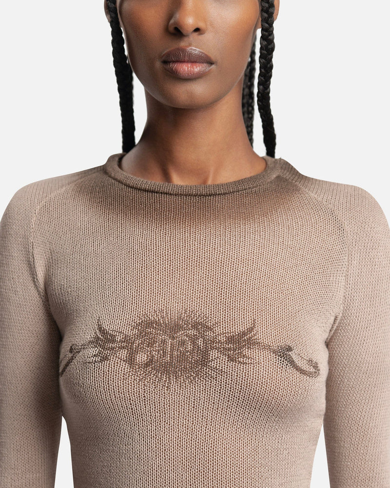 MISBHV Women Tops Tribal Longsleeve in Beige