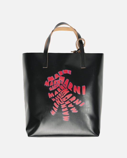 Marni Men's Bags Tribeca Swirl PVC Tote in Black