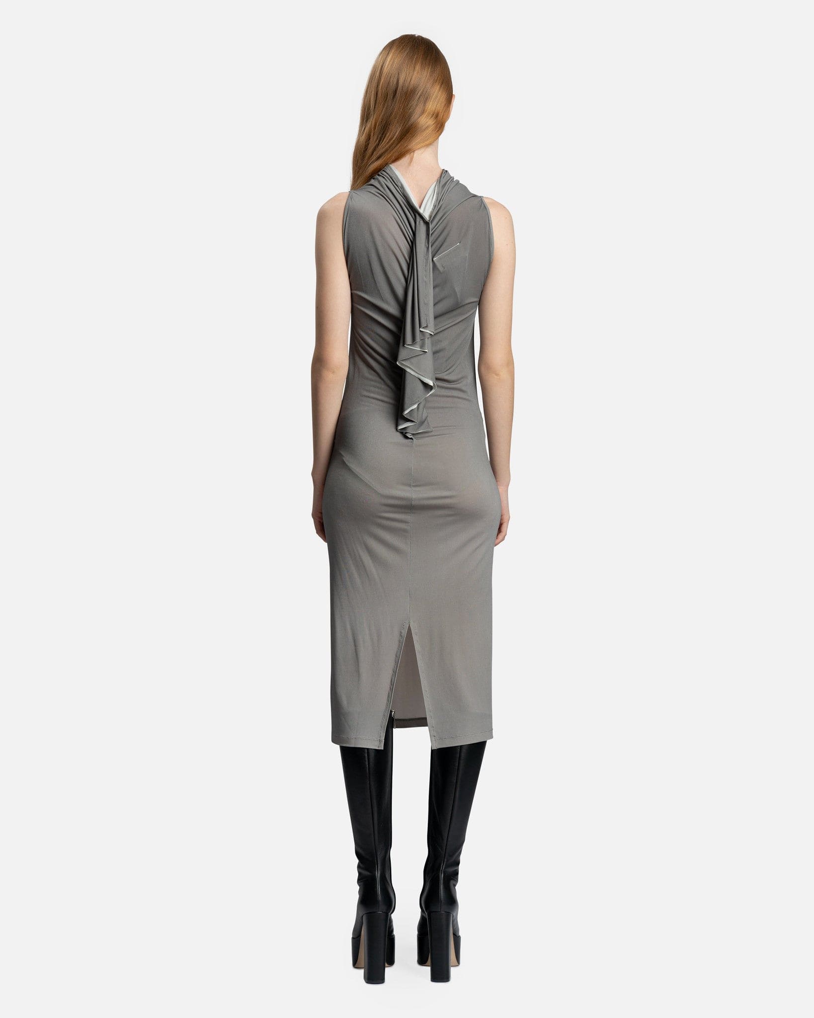 MM6 Maison Margiela Women Dresses Trompe l'oeil Dress in Grey