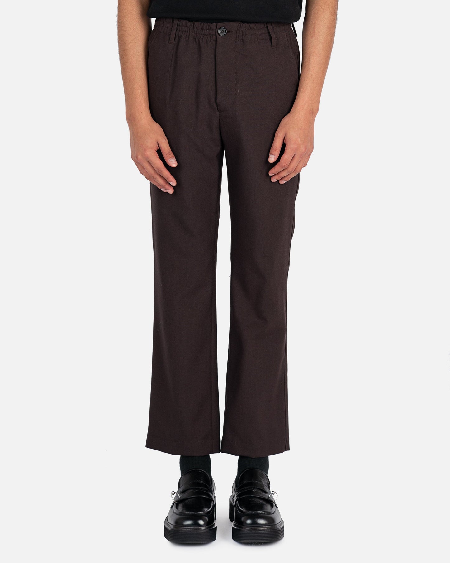 Marni Men's Pants Tropical Wool Pants in Metal Brown