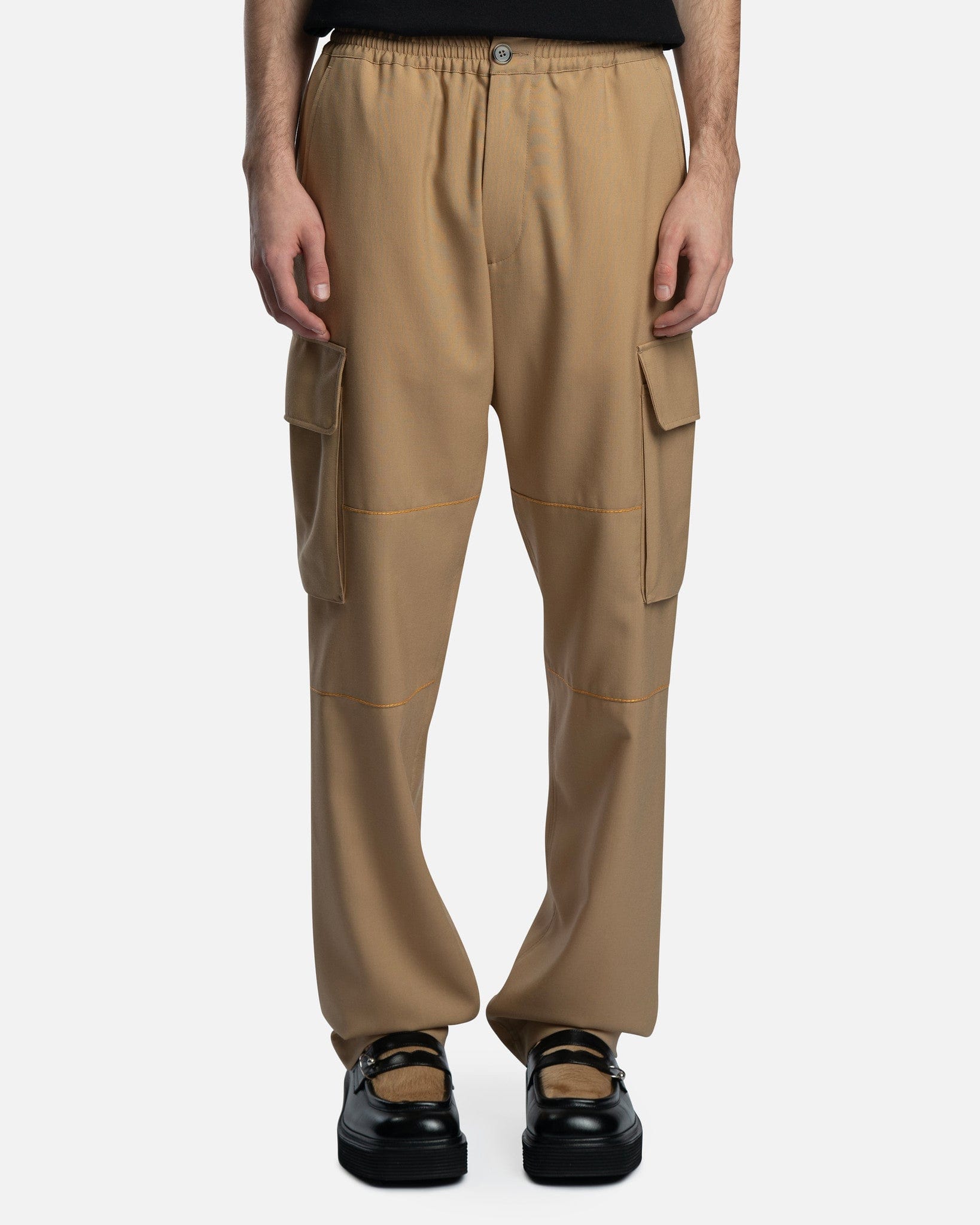 Marni Men's Pants Tropical Wool Trousers in Dijon