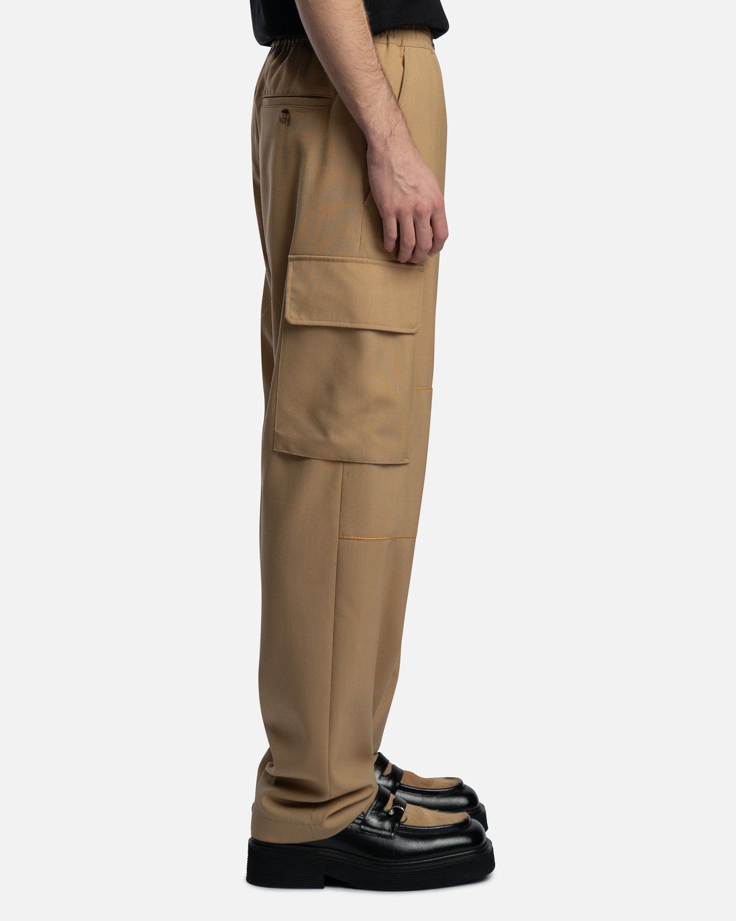 Marni Men's Pants Tropical Wool Trousers in Dijon