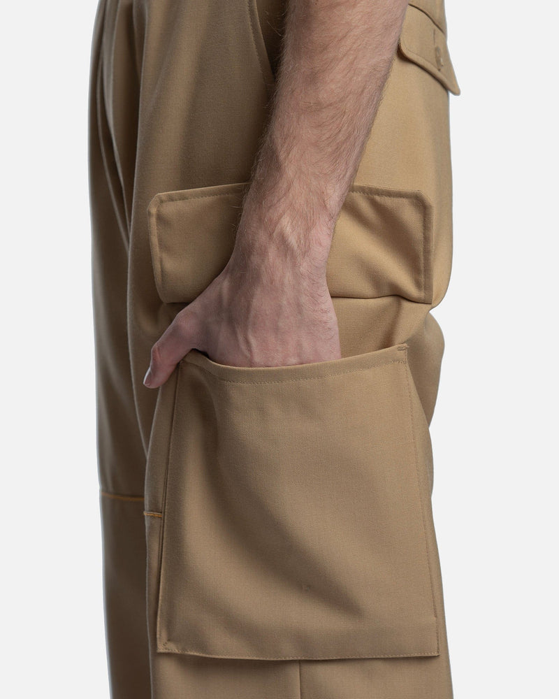 Marni Men's Pants Tropical Wool Trousers in Dijon