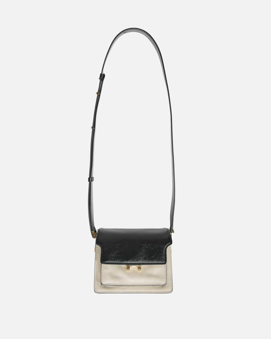 Marni Women Bags Trunk Soft Tumbled Calf Bag in Black/Ecru