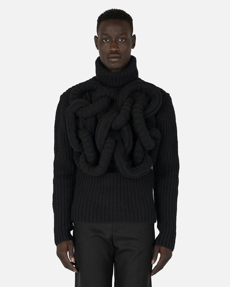 Tubular Turtleneck Jumper in Black