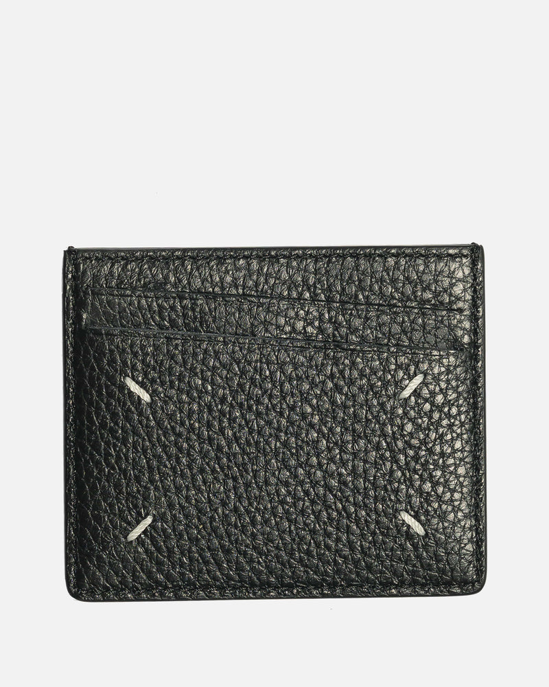 Maison Margiela Leather Goods Tumbled Leather Cardholder in Black