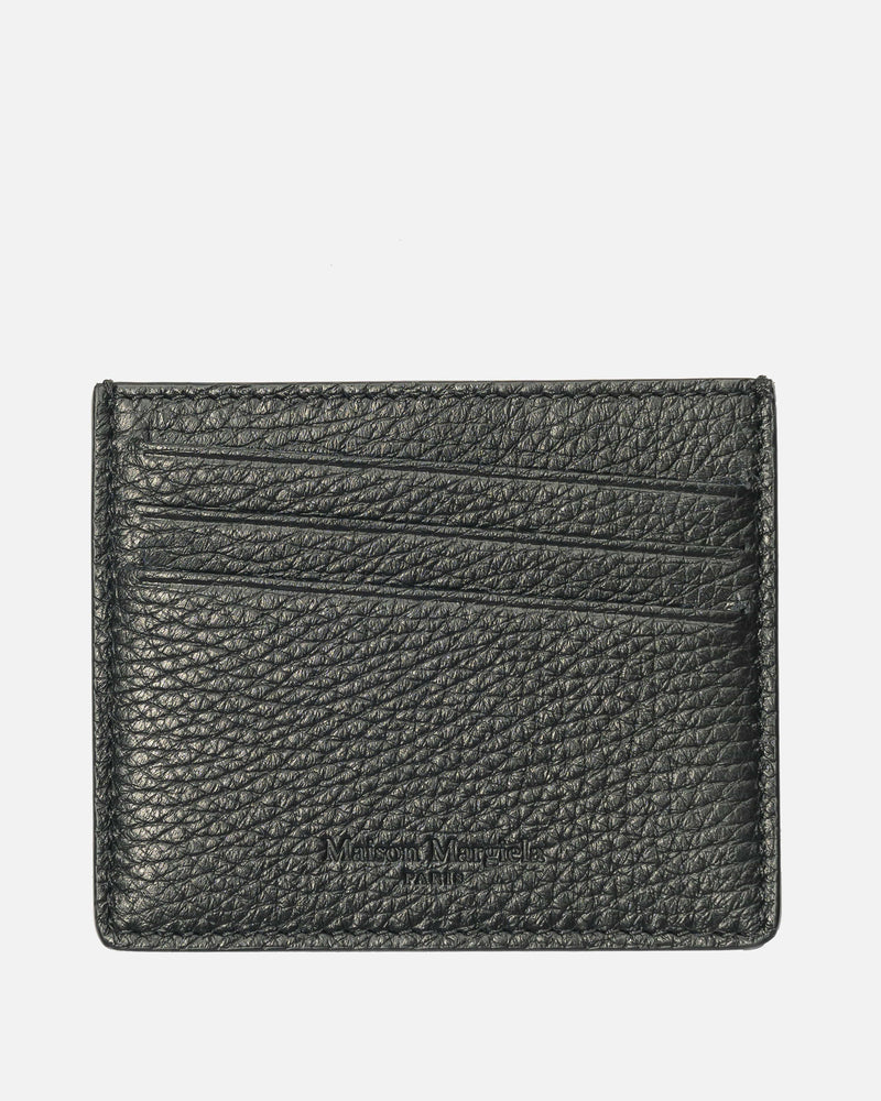 Maison Margiela Leather Goods Tumbled Leather Cardholder in Black