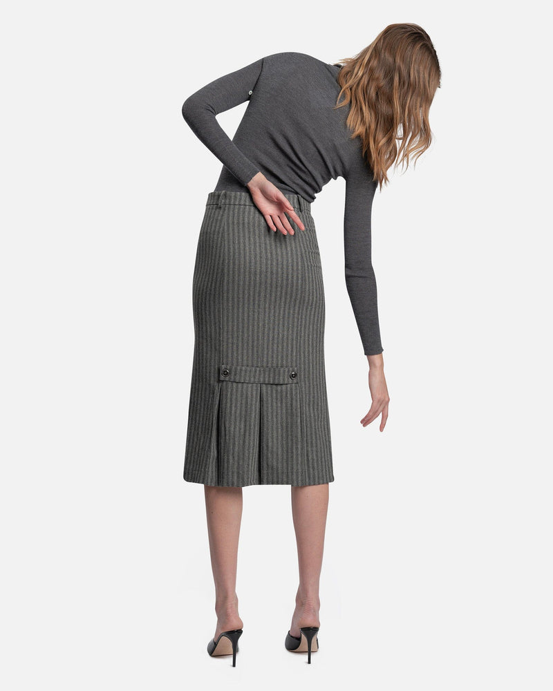 Turbulence Cotton Blend Skirt in Grey SVRN Turbulence Cotton Blend Skirt in Grey SVRN