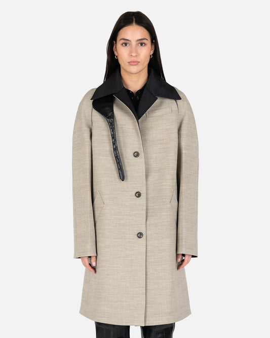 Peter Do Men's Coat Tuxedo Zip Raglan Coat in Parchment/Black