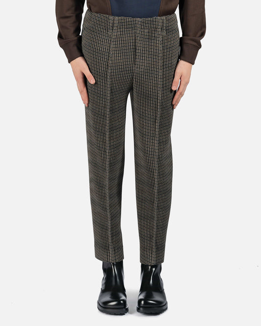 Homme Plissé Issey Miyake Men's Pants Tweed Pleats Trousers in Brown