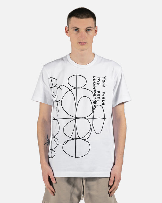 Comme des Garcons Homme Deux Men's T-Shirts Uncomfortable Graphic Tee in White