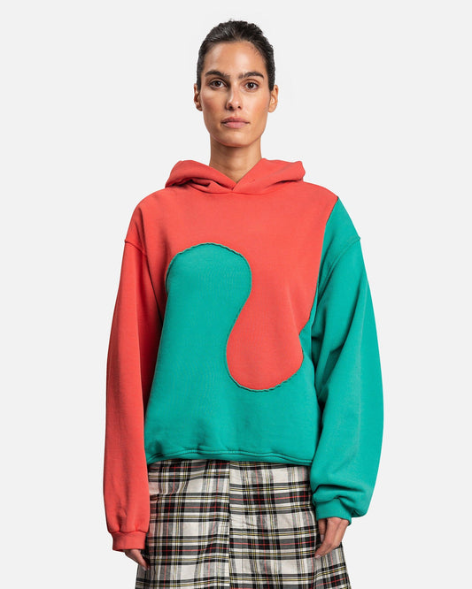 ERL Women's Sweatshirts Unisex Swirl Fleece Hoodie Jersey in Red/Green