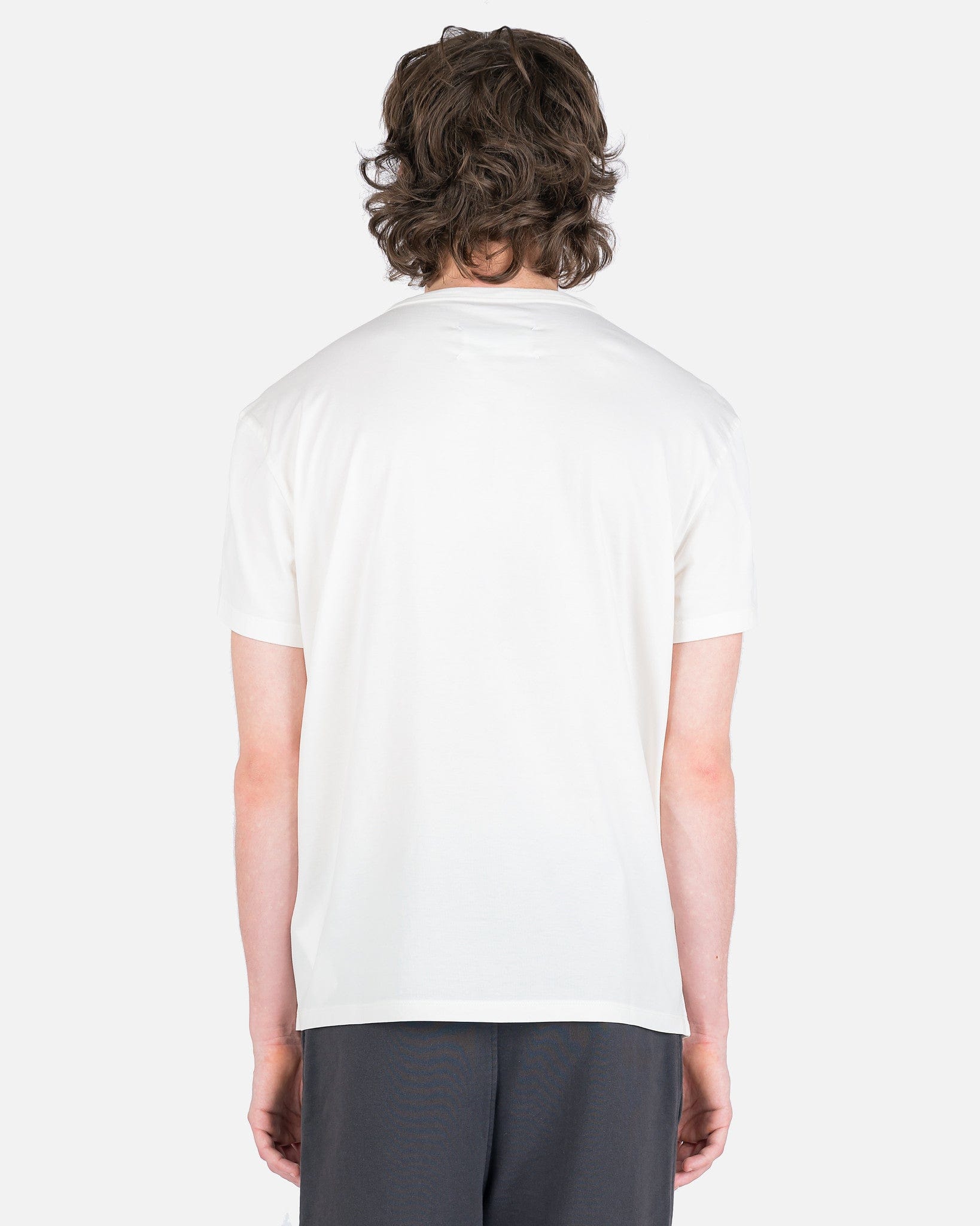 Maison Margiela Men's T-Shirts Upside Down Logo T-Shirt in White