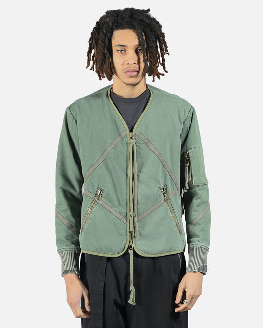Greg Lauren Men's Jackets Utility Modern Flight Jacket in Army