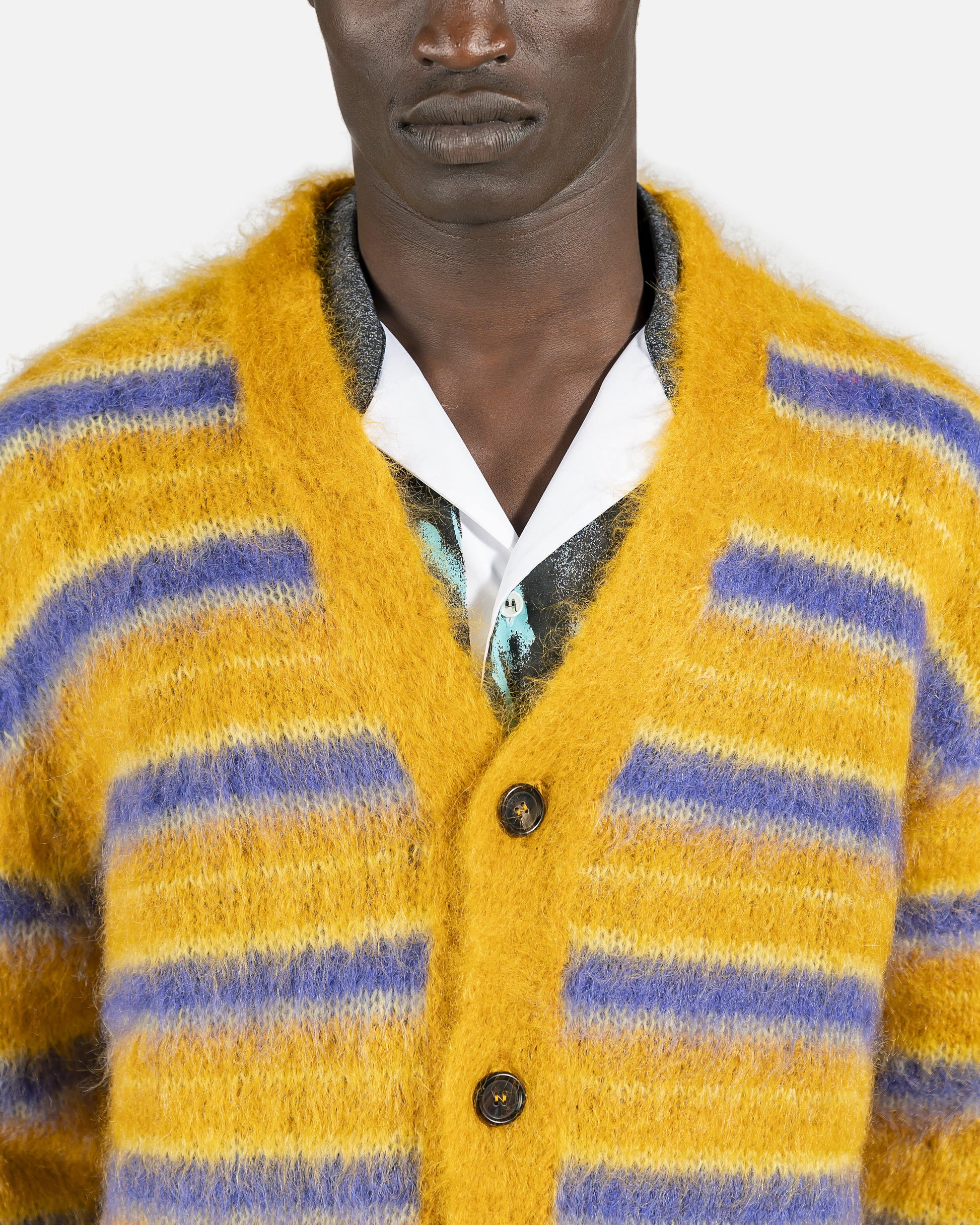 Marni mens sweater V-Neck Cardigan in Gold