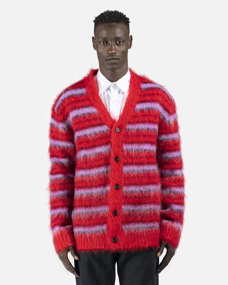 Marni mens sweater V-Neck Cardigan in Red