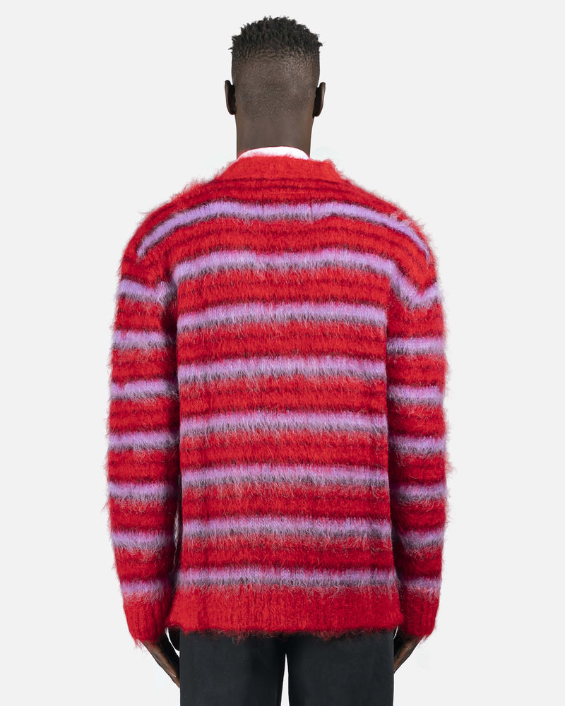 Marni mens sweater V-Neck Cardigan in Red