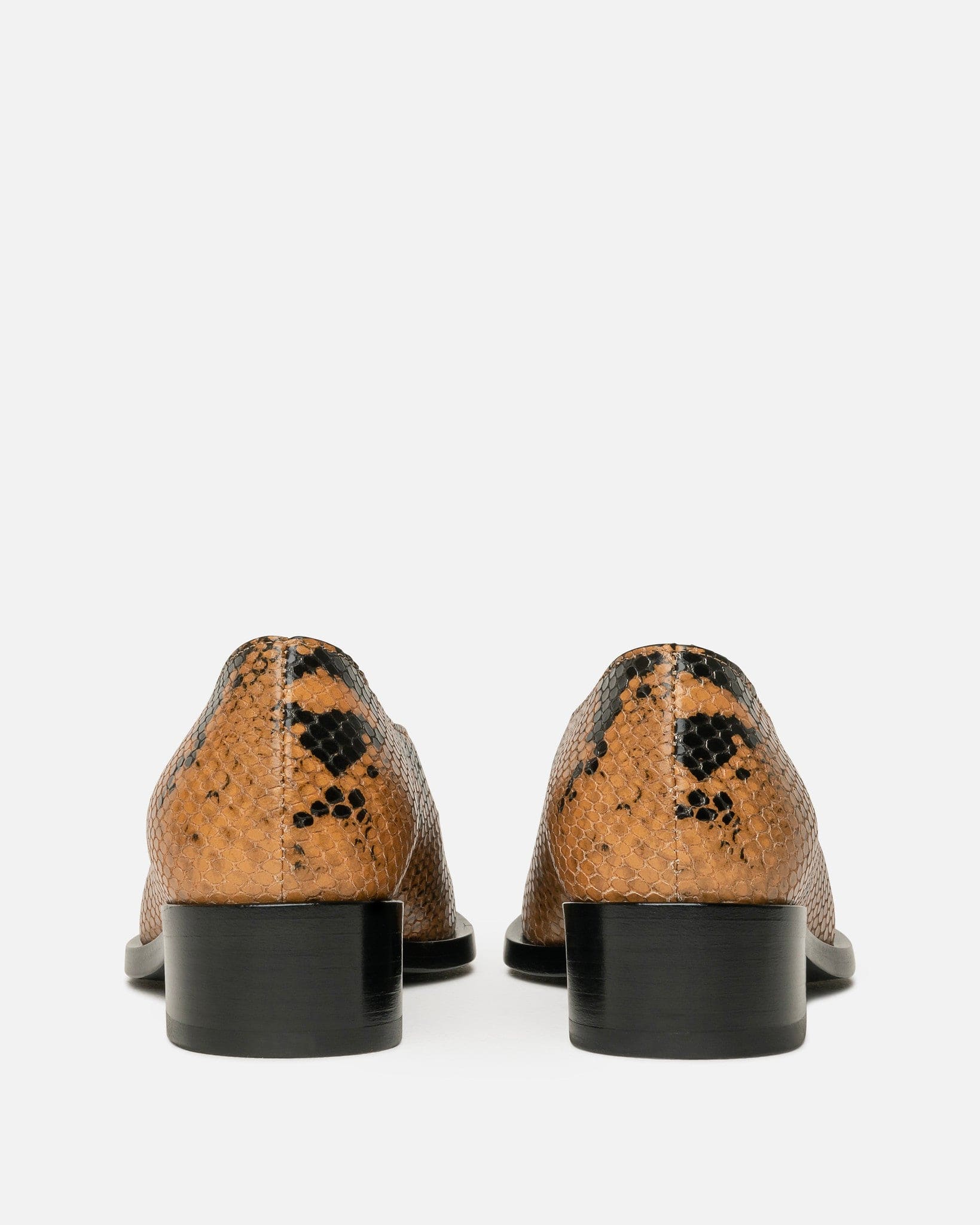 V-Neck Loafer in Ocre Python