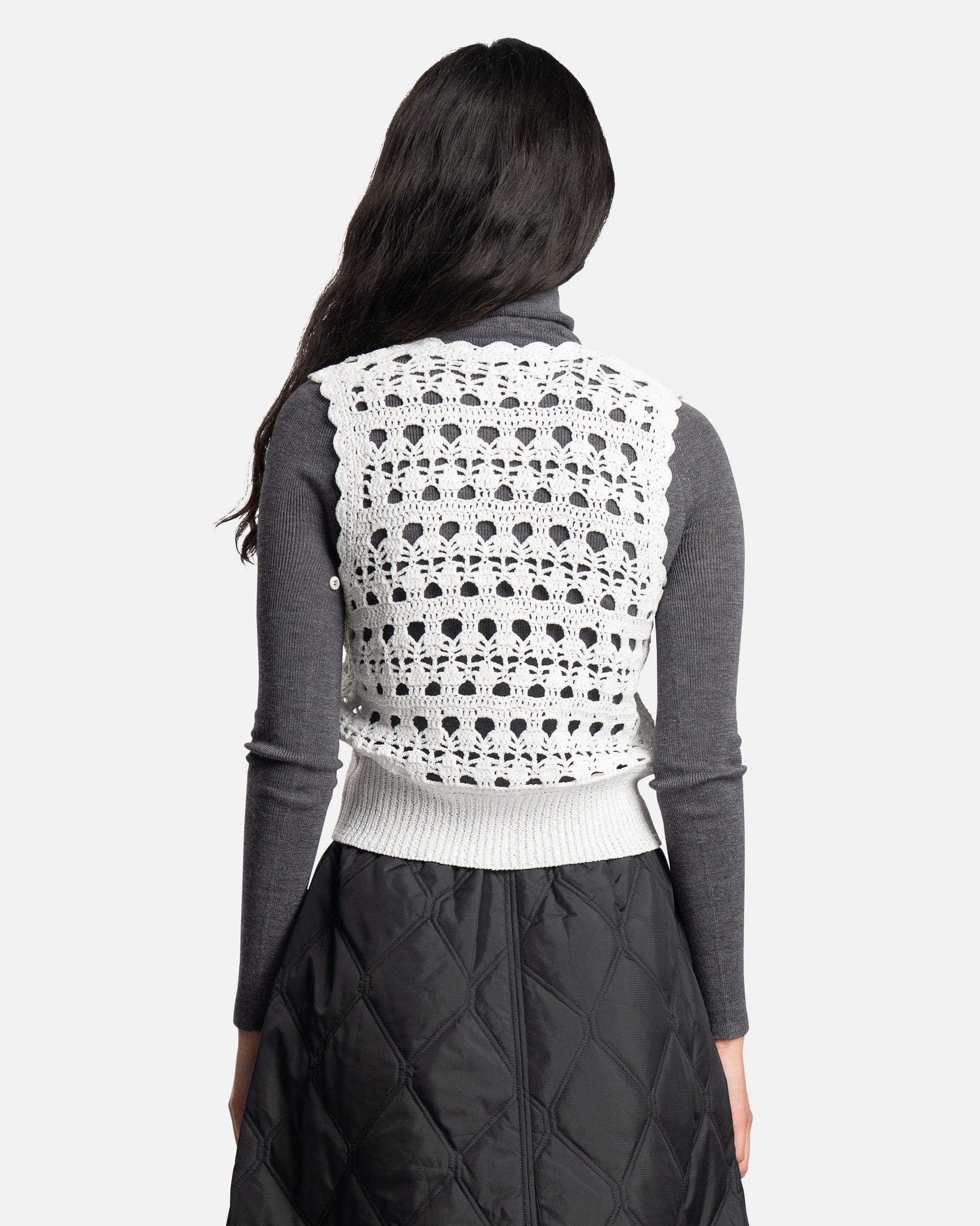 Ganni Women Sweaters V-Neck Vest in Egret