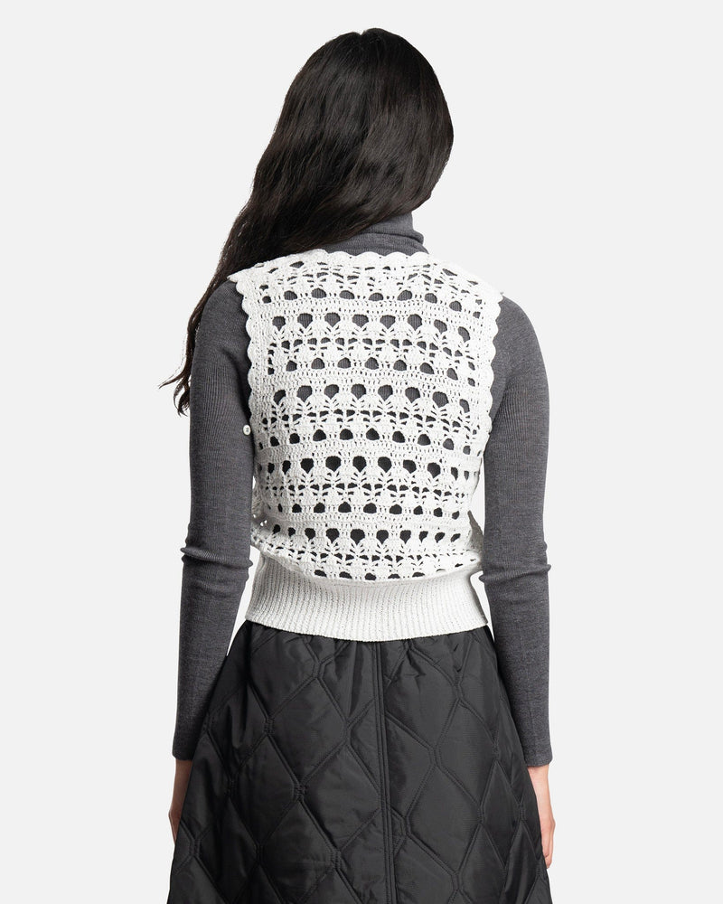 Ganni Women Sweaters V-Neck Vest in Egret