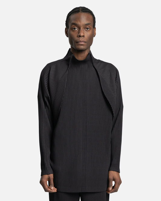 Homme Plissé Issey Miyake Men's Shirts Vase Long Sleeve in Darkness Brown